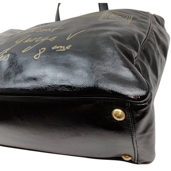 YVES SAINT LAURENT RIVE GAUNCH BLACK PATTON LEATHER TOTE EUC - Picture 4 of 10